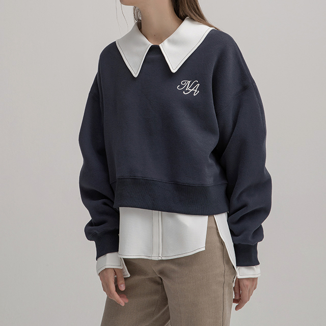 (BL-3916) Big Collar Stitch Point Blouse