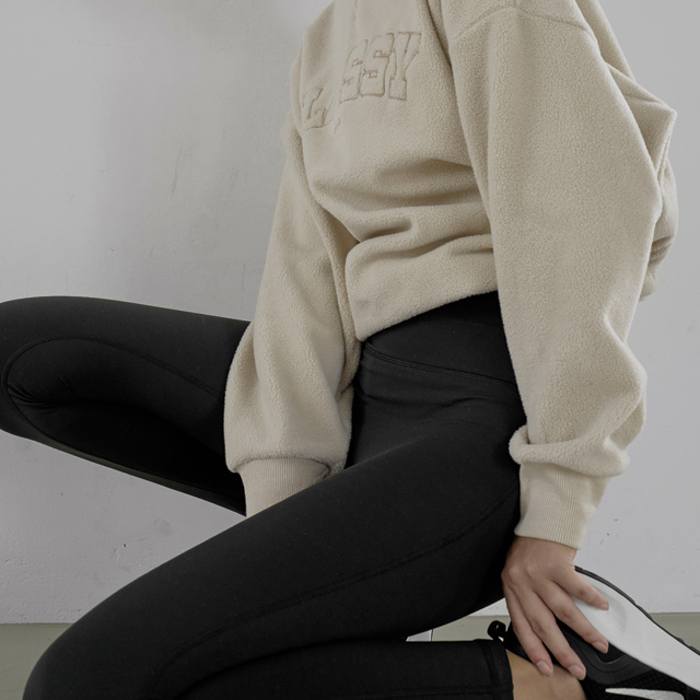 (LS-0005)ENEFECT SOFT EASY Fleece Leggings Black