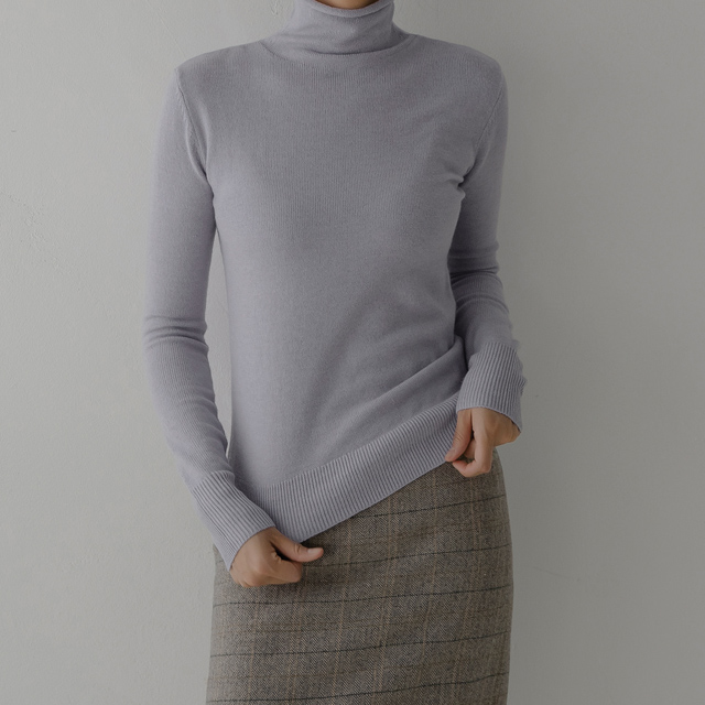 (T-6020)Hairy Turtleneck Knit