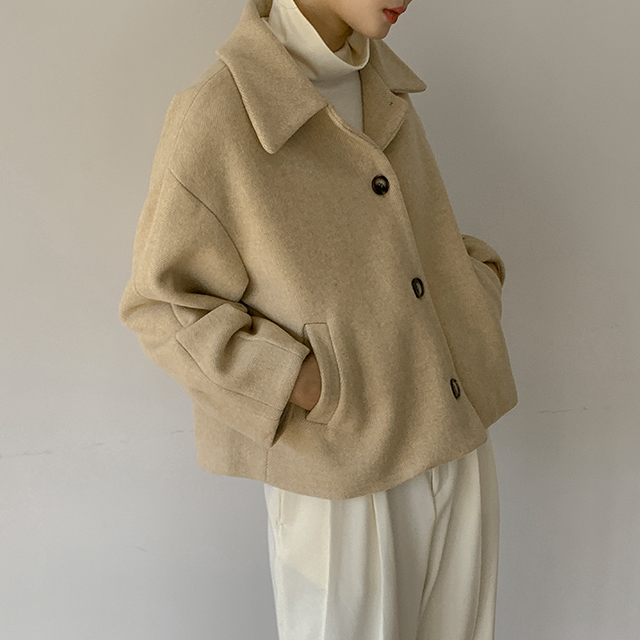 (JK-2577)Wool Winter Crop Quilted Jacket