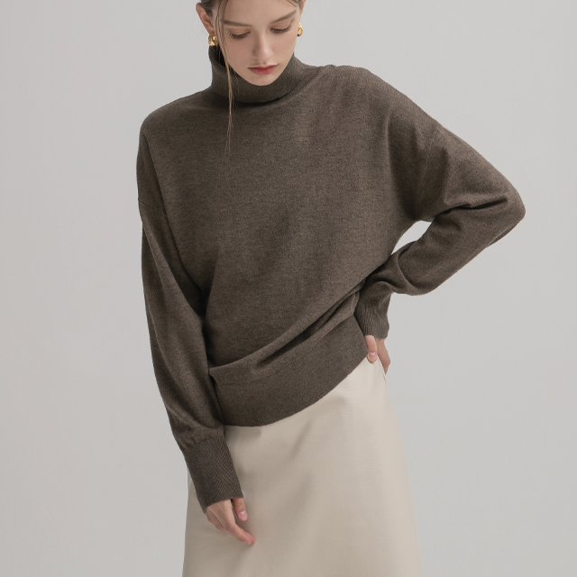 (T-6188) Basic Overfit Turtleneck Knit Korea