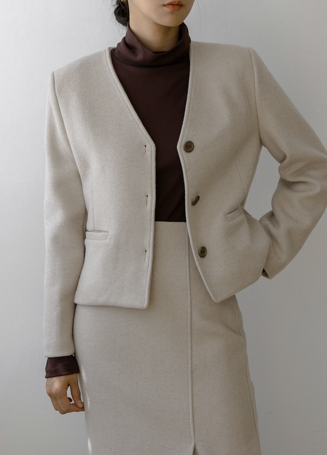 (T-6232) Daily Semi Overfit Mock Tee Korea