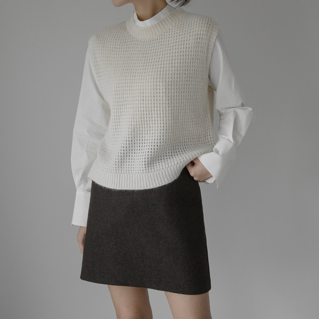 (VT-0193) Daily Grid Knit Vest