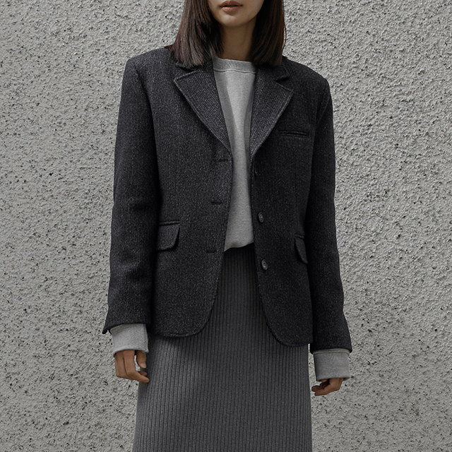 (JK-2654) Wool Herringbone Modern Single Jacket