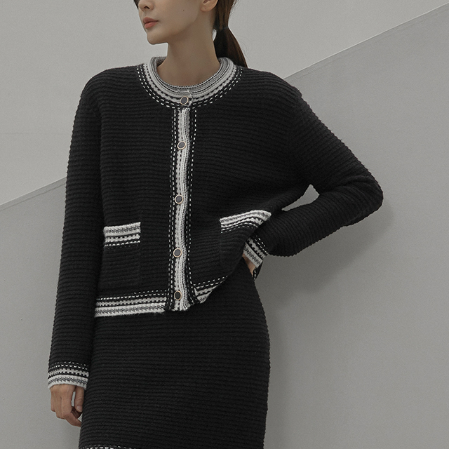 (CD-1839)Setup Multi Stitch Knit Cardigan