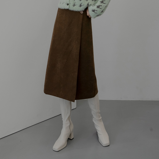 (SK-4529) Button Wrap Like Skirt