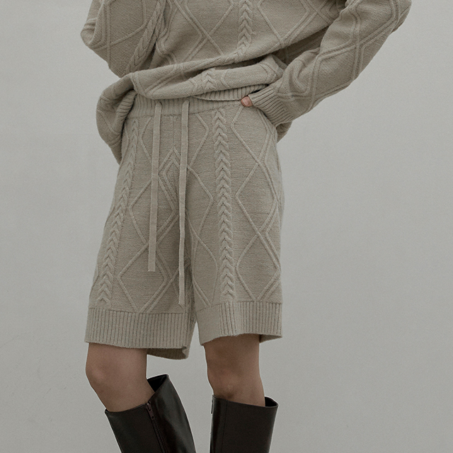 (PT-4982)Setup Cable Knit Shorts