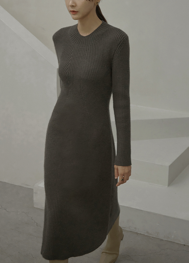 (JP-396) Round fur collar padded jumper S Korea