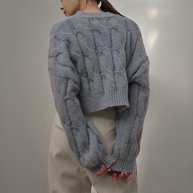 (T-6306) Pearl Metal Cable Knit