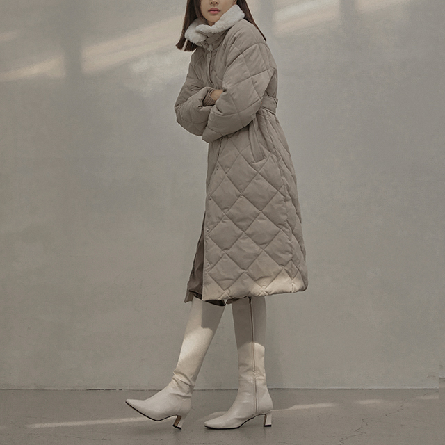 (JP-471)Parkara Long Quilted Padding Jumper S