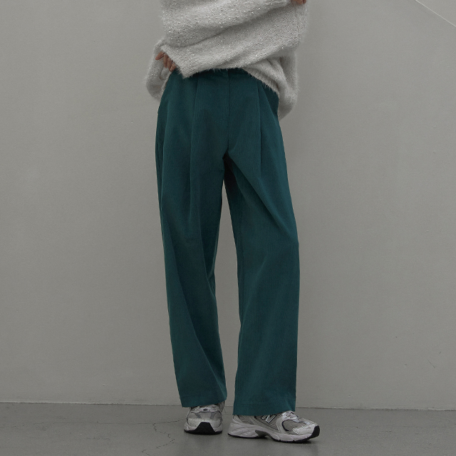 (PT-5185) Corduroy back banding wide color pants