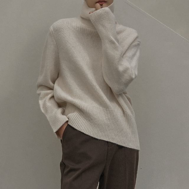 (NT-6362) Wool loose fit turtleneck knit