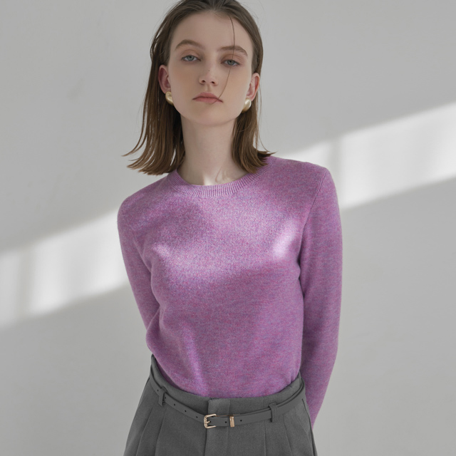 (T-6323)Signature Wool Basic Slim Knit