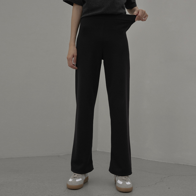 (N-PT-5172)N Cheese PT004-Slim Wide Fleece Banding Pants