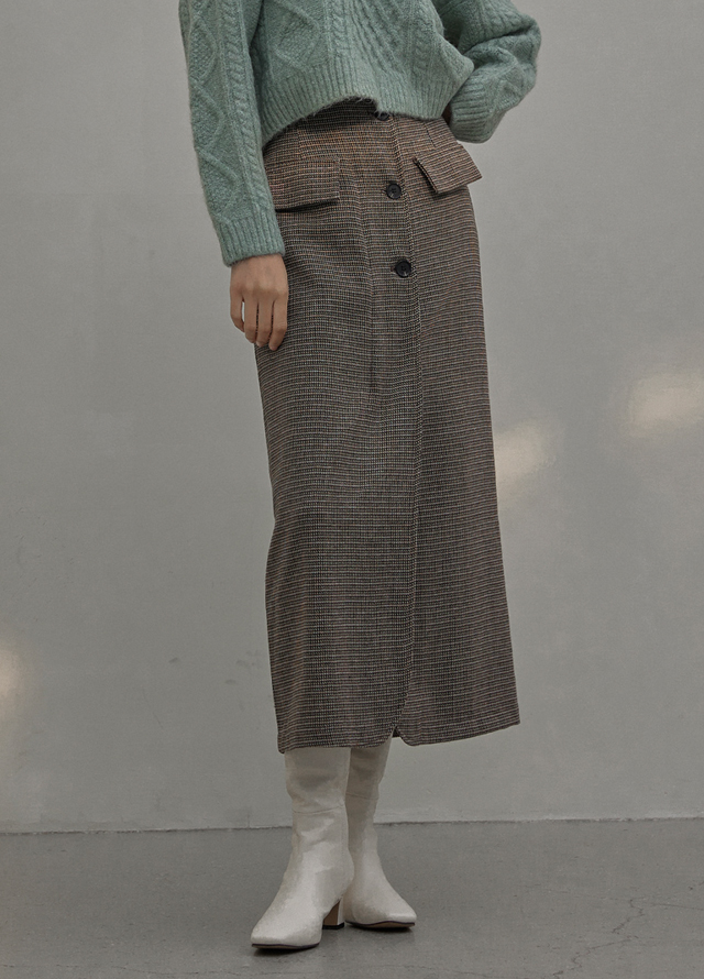 (NT-6358) Fisherman Wide V-Neck Knit Korea