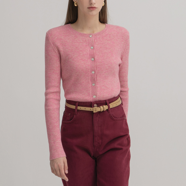 (CD-1901)Signature Wool Basic Goalie Knit Cardigan