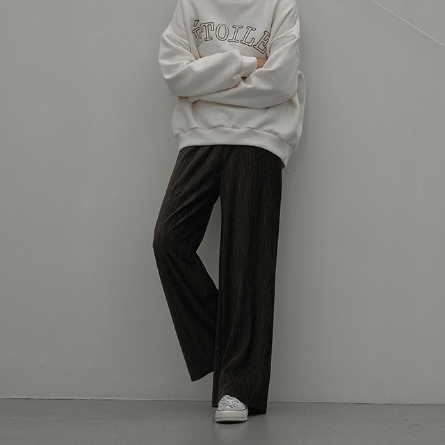 (PT-5152)Velvet Wrinkle Banding Pants