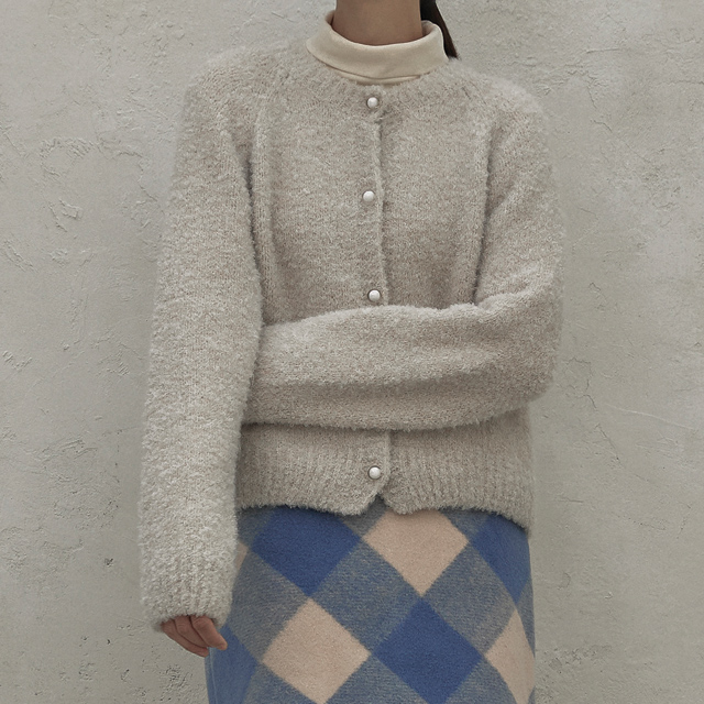 (CD-1888) Buckle Raglan Knit Cardigan