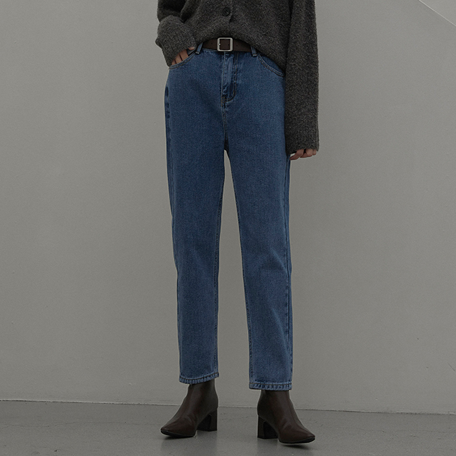 (PT-5163) Belt loose brushed denim pants S