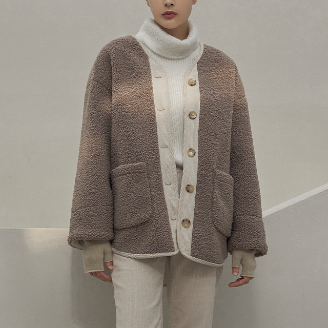 (JK-2663) Corduroy Line Buckle Mustang Jacket