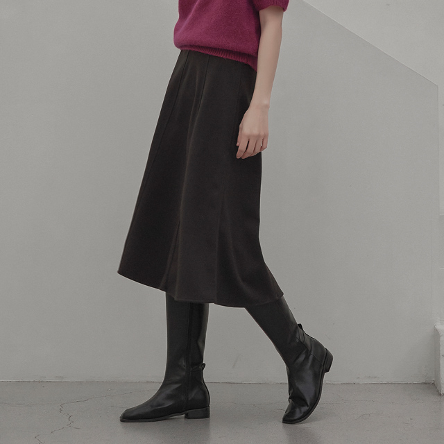 (SK-4586) Daily Solid Full Skirt