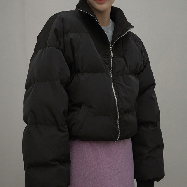 (JP-496)Glow High Neck Padding Jumper