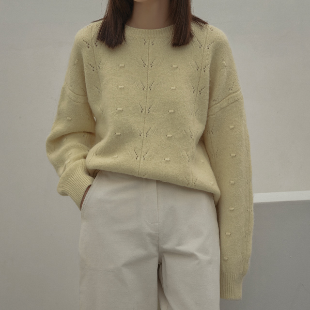 (T-6365) Classic Pointel Loose Knit