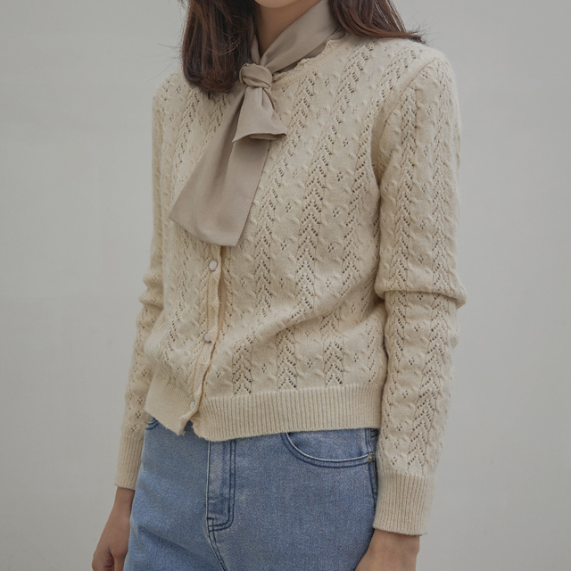 (CD-1924)Lace Round Knit Cardigan