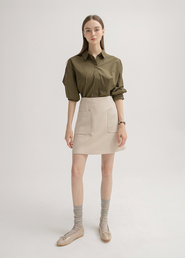 (T-5608) Round neck lettering knit Korea