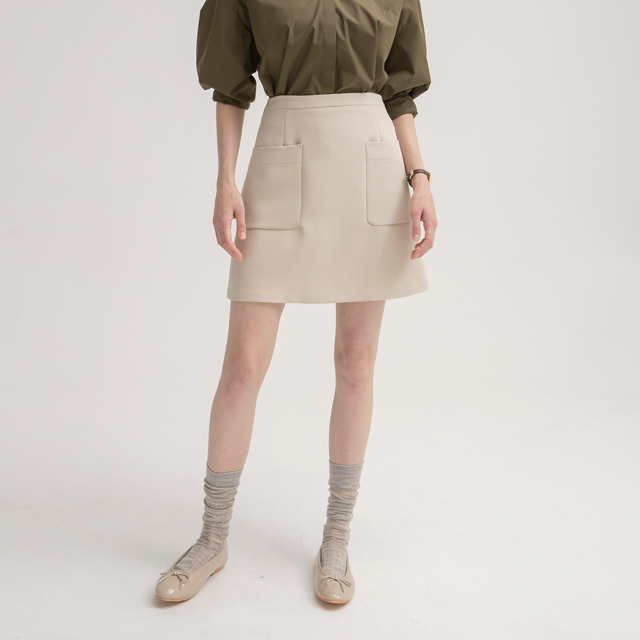 (SK-4523)Out pocket mini skirt
