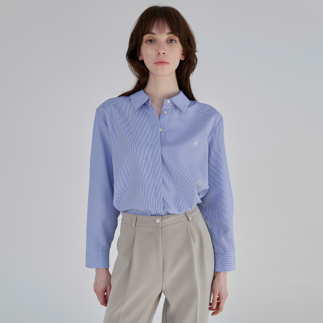 (BL-3967)Embroidered Striped Shirt