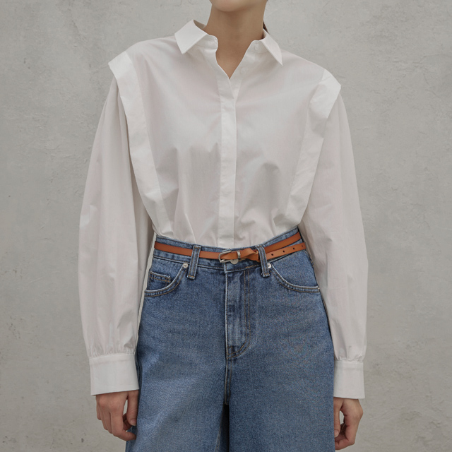 (BL-3973) Hidden Balloon Sleeve Blouse