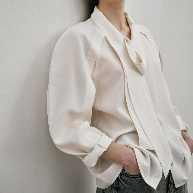 (BL-3983) Urban Tie Blouse