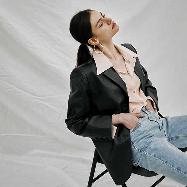 (JK-2639) Minimal Soft Leather Jacket