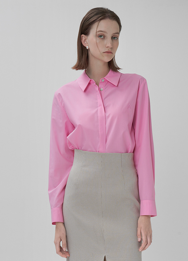 (T-6583)Basic V-neck embroidery knit Korea