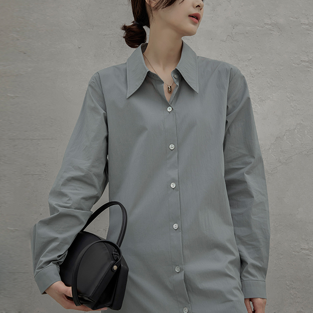 (OP-5854) Belted Big Collar Shirt One Piece