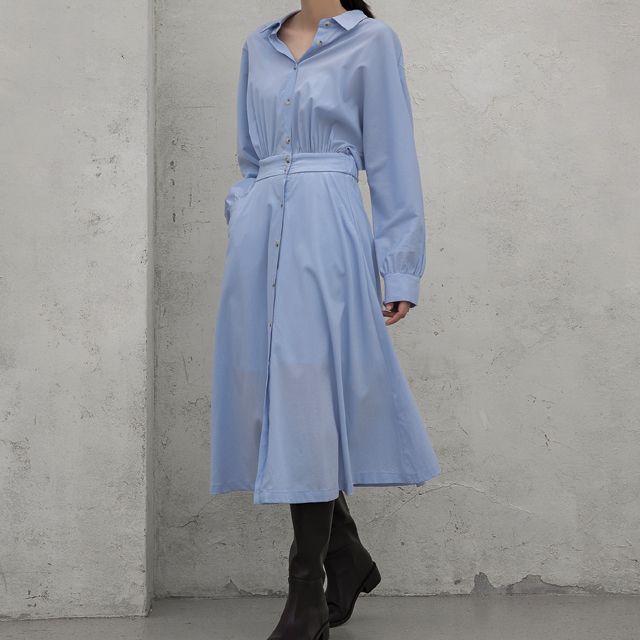 (OP-5843) Dolman Blue Jean Shirt Dress