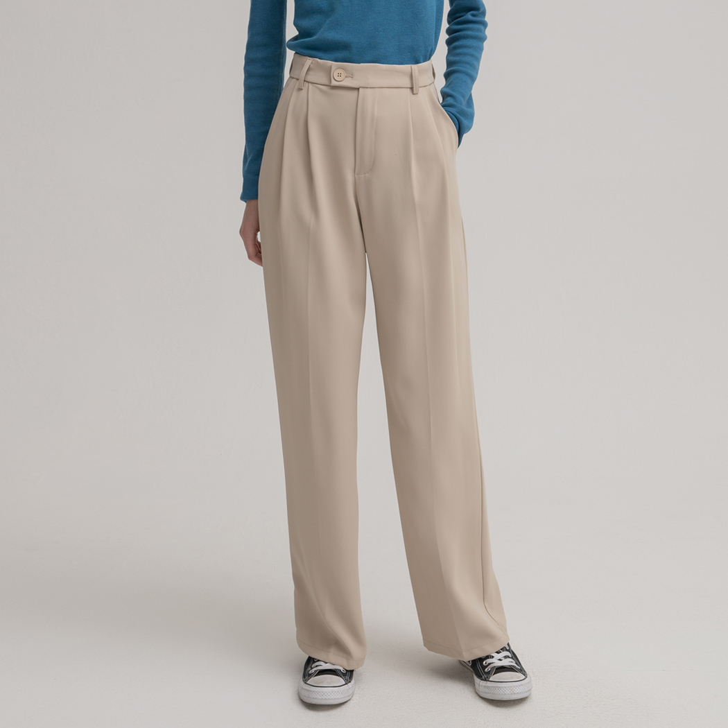 (PT-5246) Single Visor Pin Tuck Slacks Pants