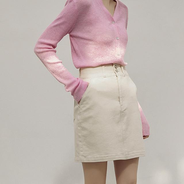 (SK-4515)Basic Daily Denim Mini Skirt