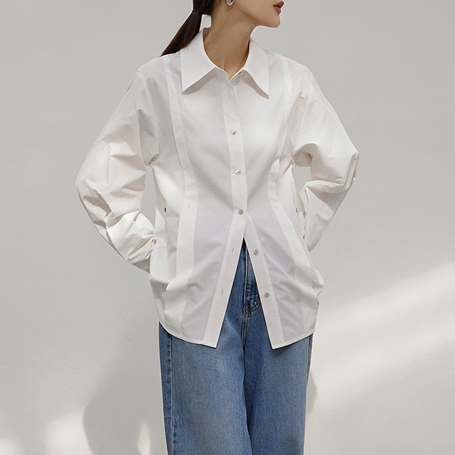 (BL-3980)Timeless Over Volume Shirt Blouse
