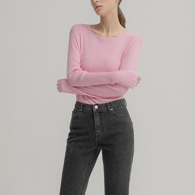 (T-6275)N Signature T019-Basic Boat Neck Golji Knit