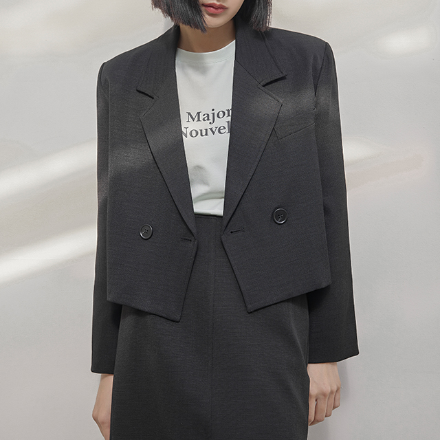 (JK-2629) Hailey Crop Set-up Jacket