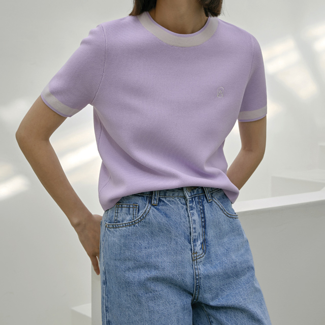 (T-6281) Delight Symbol Embroidery Set-up Knit