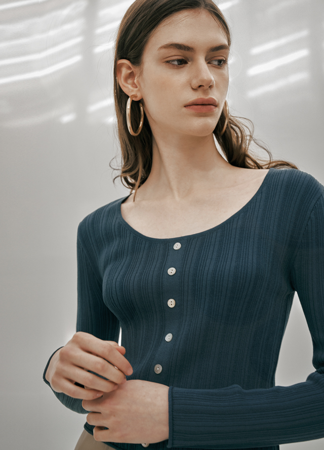 (PT-5114)Side slit straight fit denim pants Korea