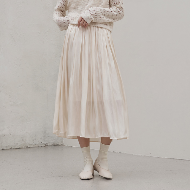 (SK-4649) Shine Silky Banding Skirt