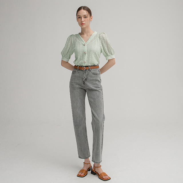 (PT-5253)Brush Straight Denim Pants