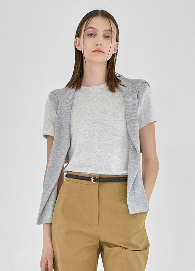 (PT-5415) Neutral Cargo Wide Cotton Denim Pants Korea