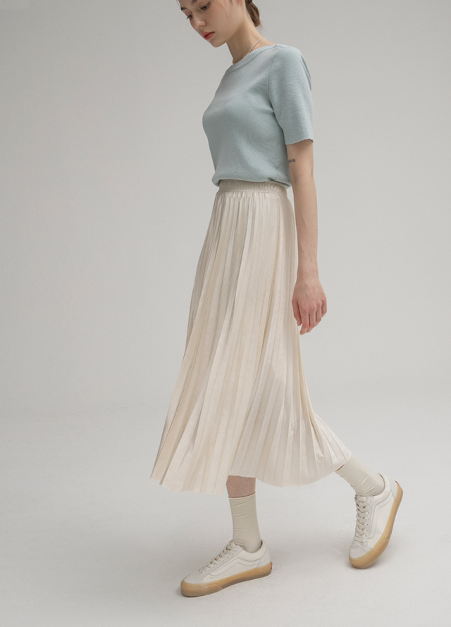 (T-6428) Boat neck minimal knit Korea