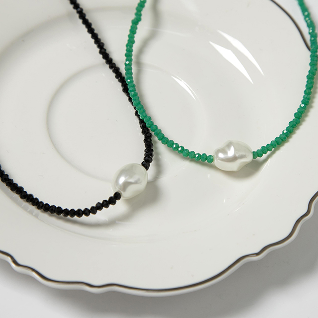 (N-828) Pearl Point Bead Necklace