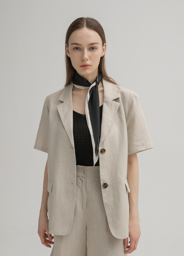 (PT-5221)Linen Natural Set-up Two-Tuck Pants Korea